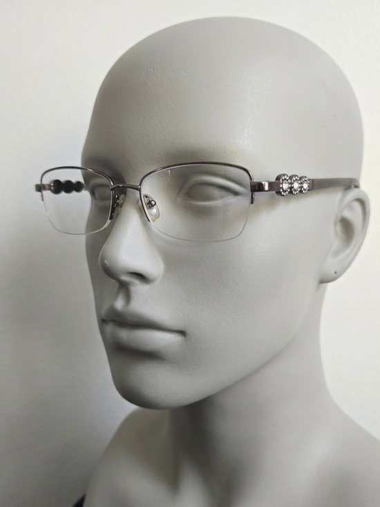 Accessories - Rhinestone Detail Rimless Reading Glasses - Silver